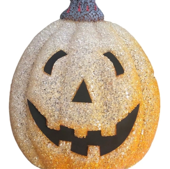 Halloween Jack-O'-Lantern Porch Light Covers 2 Melted Plastic 12×9 Adjustable - Picture 3 of 6